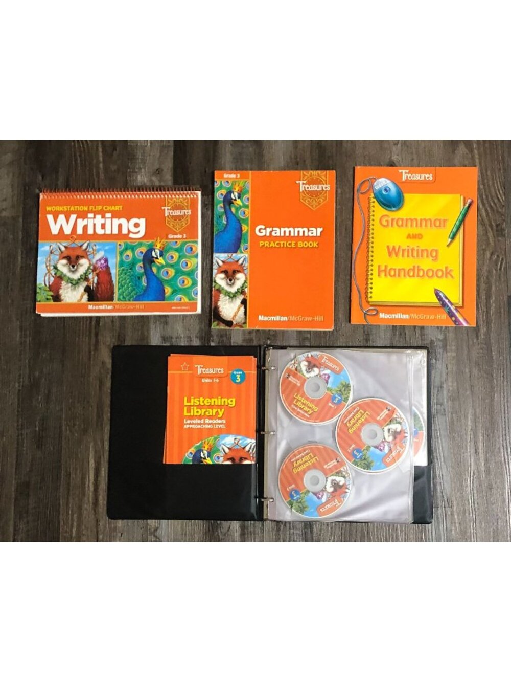 Treasures Grade 3 Listening Library LOT of 50 CDs + Writing Flip Chart Grammar P